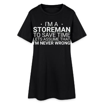 Storeman Never Wrong - Frauen T-Shirt-Kleid - Schwarz - Vorne