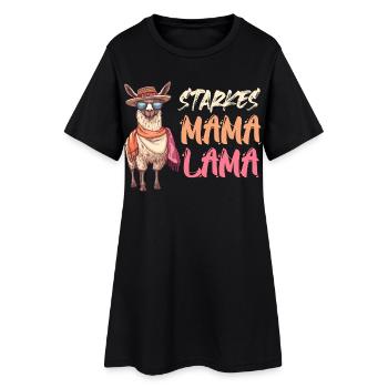 Future maman STRONG MOM LAMA Drôle - Robe T-shirt Femme - noir - Devant