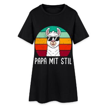 Fathers Retro DAD WITH STYLE Llama Funny - Women’s T-Shirt Dress - black - Front