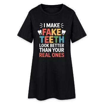 Travail de précision du prothésiste dentaire - Robe T-shirt Femme - noir - Devant