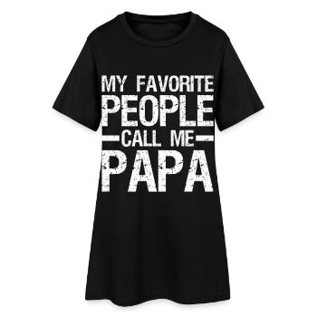 Mes personnes préférées m’appellent Papa - Robe T-shirt Femme - noir - Devant