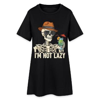 Skeletor avec boisson estivale - Robe T-shirt Femme - noir - Devant