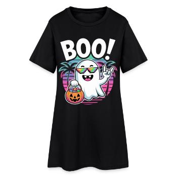 Boo! Retro Ghost Party - Women’s T-Shirt Dress - black - Front
