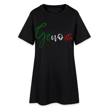Amo Genoa, design minimaliste élégant - Robe T-shirt Femme - noir - Devant