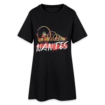 Nantes la nuit, Spirales et Dôme Urbain - Robe T-shirt Femme - noir - Devant