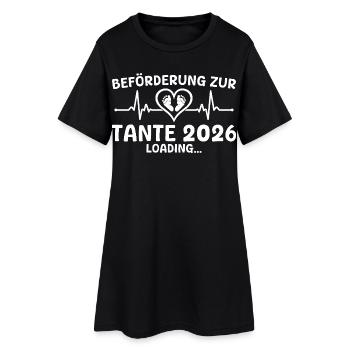Werdende Tante 2026 loading - Patentante - Frauen T-Shirt-Kleid - Schwarz - Vorne