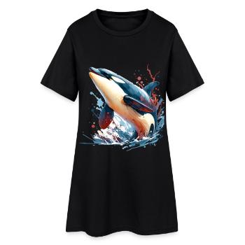 Orque Épaulard - Robe T-shirt Femme - noir - Devant