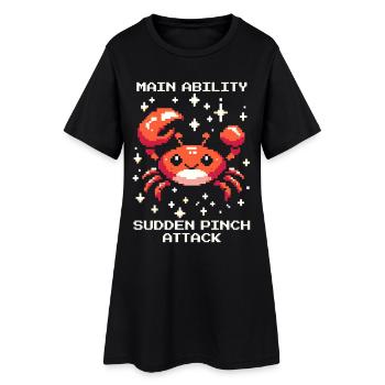 Capacité principale : Attaque en ciseaux | Crabe - Robe T-shirt Femme - noir - Devant
