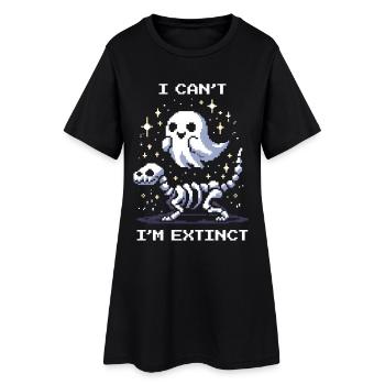 Kann nicht – bin ausgestorben | Dinosaurier Humor - Frauen T-Shirt-Kleid - Schwarz - Vorne