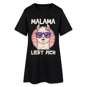 Soon to be mom MALAMA LOVES YOU Funny - Women’s T-Shirt Dress - black - Front