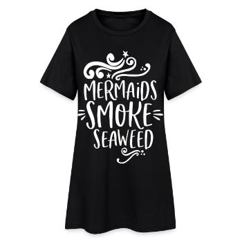 Les sirènes fument des algues - Robe T-shirt Femme - noir - Devant