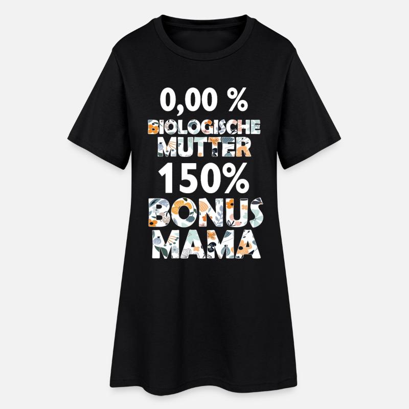 Mama Bonus Mama Mutter Mami Muttertag Geschenk - Frauen T-Shirt-Kleid - Schwarz
