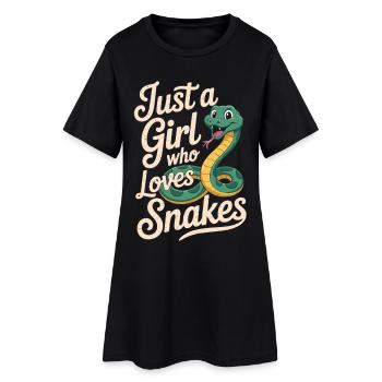 T-shirt Juste une fille qui aime les serpents - Robe T-shirt Femme - noir - Devant