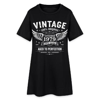 46 ans anniversaire | Anniversaire novembre 1979 - Robe T-shirt Femme - noir - Devant