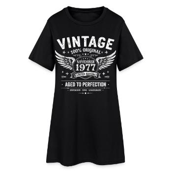 48 ans anniversaire | Anniversaire novembre 1977 - Robe T-shirt Femme - noir - Devant