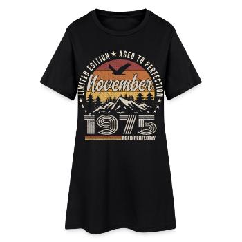 Légendes Novembre 1975 Millésime Novembre 1975  - Robe T-shirt Femme - noir - Devant