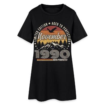 Legenden November 1990 Jahrgang November 1990 - Frauen T-Shirt-Kleid - Schwarz - Vorne