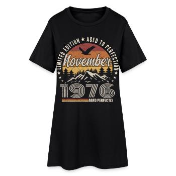 Légendes Novembre 1976 Millésime Novembre 1976  - Robe T-shirt Femme - noir - Devant