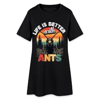 Ant Breeding Ant Breeder Ants - Women’s T-Shirt Dress - black - Front