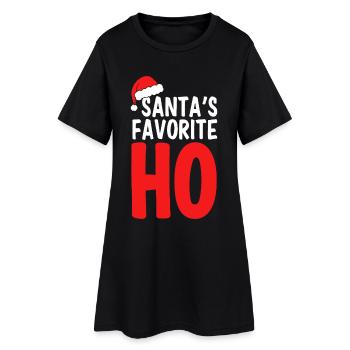 Le Ho préféré du Père Noël - Dicton effronté - Robe T-shirt Femme - noir - Devant