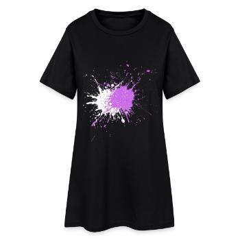 Des éclaboussures de couleur semblables à celles de l’aquarelle - Robe T-shirt Femme - noir - Devant