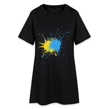 Conception créative de frappe de couleur - Robe T-shirt Femme - noir - Devant