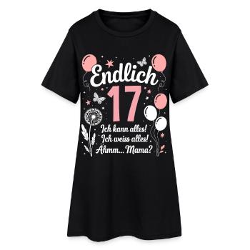 Enfin 17 Anniversaire 17 Ans Cadeau Fille - Robe T-shirt Femme - noir - Devant