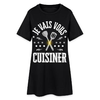 JE VAIS VOUS CUISINER - Robe T-shirt Femme - noir - Devant