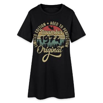 November 1974 Geschenk zum Jahrestag November 1974 - Frauen T-Shirt-Kleid - Schwarz - Vorne