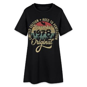 Novembre 1978 Cadeau d’anniversaire Novembre 1978 - Robe T-shirt Femme - noir - Devant