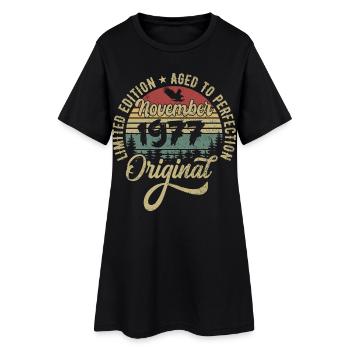 Novembre 1977 Cadeau d’anniversaire Novembre 1977 - Robe T-shirt Femme - noir - Devant