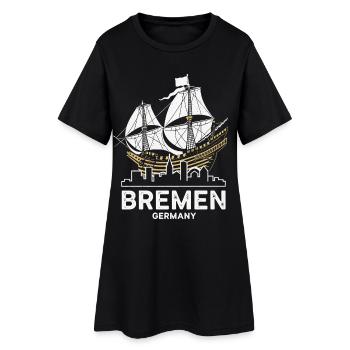 Rouage hanséatique historique de Brême et ligne d’horizon - Robe T-shirt Femme - noir - Devant