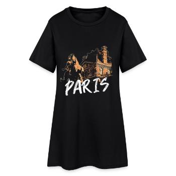 Paris architecture et statue - Robe T-shirt Femme - noir - Devant