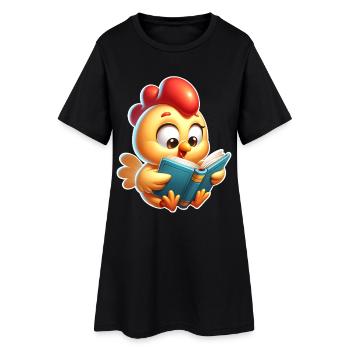 Lecture de poulet - Robe T-shirt Femme - noir - Devant
