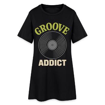 Groove Addict Vinyl Record Music Lover - Women’s T-Shirt Dress - black - Front