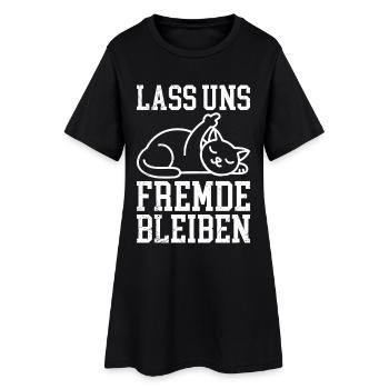 Mallorca LASS UNS FREMDE BLEIBEN Lustiges - Frauen T-Shirt-Kleid - Schwarz - Vorne