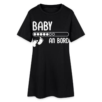 Femmes enceintes BÉBÉ À BORD Drôle - Robe T-shirt Femme - noir - Devant