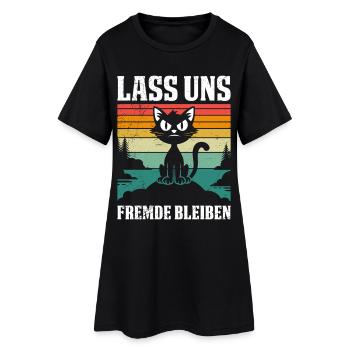 Mallorca LASS UNS FREMDE BLEIBEN Lustiges - Frauen T-Shirt-Kleid - Schwarz - Vorne