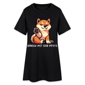 Parlez au propriétaire de Paw Shiba Inu Shiba - Robe T-shirt Femme - noir - Devant