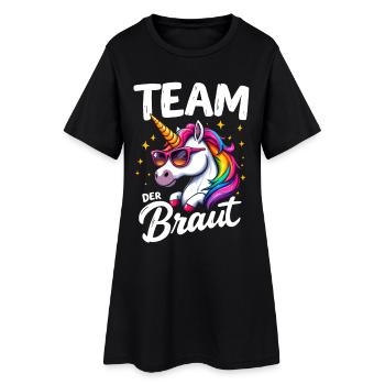 Équipe Mariée Licorne Design Licorne Mariage Humour - Robe T-shirt Femme - noir - Devant
