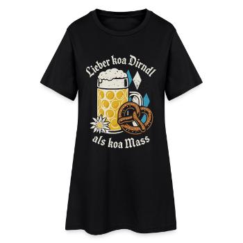 Lieber koa Dirndl als koa Mass - Bier und Gaudí - Robe T-shirt Femme - noir - Devant