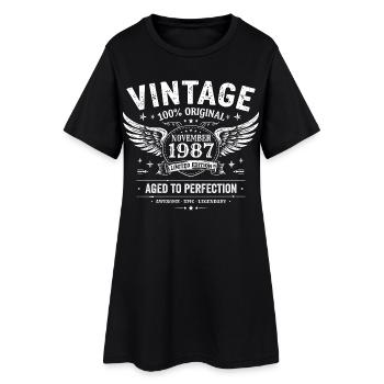38 ans anniversaire | Anniversaire novembre 1987 - Robe T-shirt Femme - noir - Devant