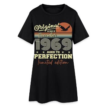 Novembre 1969 Anniversaire 1969 november 1969  - Robe T-shirt Femme - noir - Devant
