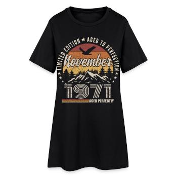 Légendes Novembre 1971 Millésime Novembre 1971  - Robe T-shirt Femme - noir - Devant