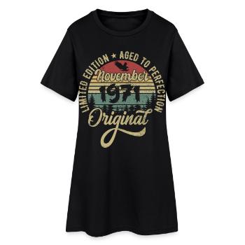 Novembre 1971 Cadeau d’anniversaire Novembre 1971 - Robe T-shirt Femme - noir - Devant