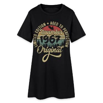 Novembre 1967 Cadeau d’anniversaire Novembre 1967 - Robe T-shirt Femme - noir - Devant
