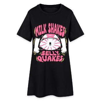 Les milk-shakes intolérants au lactose tremblent de ventre - Robe T-shirt Femme - noir - Devant