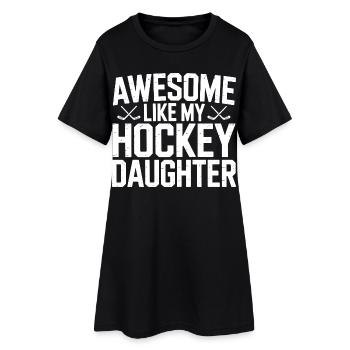 Génial Comme Ma Fille Papa Hockey - Robe T-shirt Femme - noir - Devant