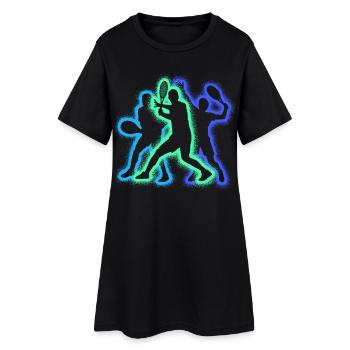 Joueurs de tennis Silhouettes Enfants Tennis Homme - Robe T-shirt Femme - noir - Devant