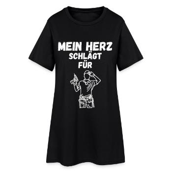 Craftsman T-Shirt – My heart beats for Handwer - Women’s T-Shirt Dress - black - Front